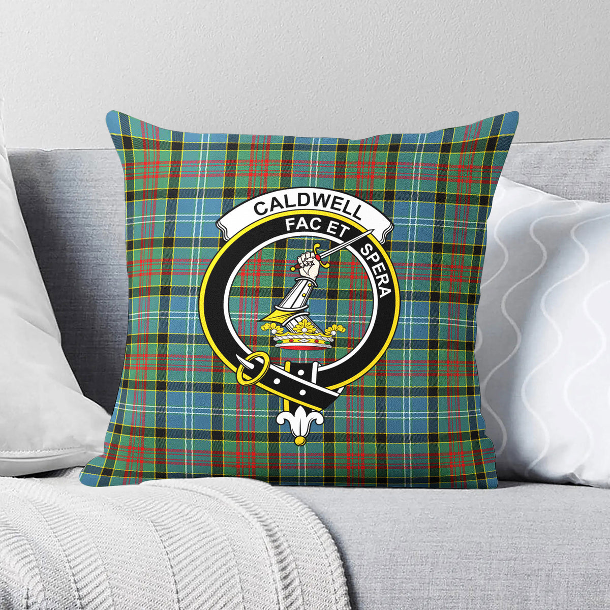 Caldwell Tartan Crest Pillow Cover