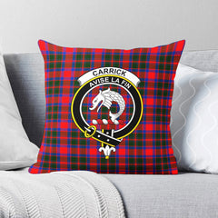 Carrick District Tartan Crest Pillow Cover