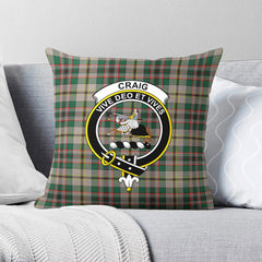 Craig Ancient Tartan Crest Pillow Cover