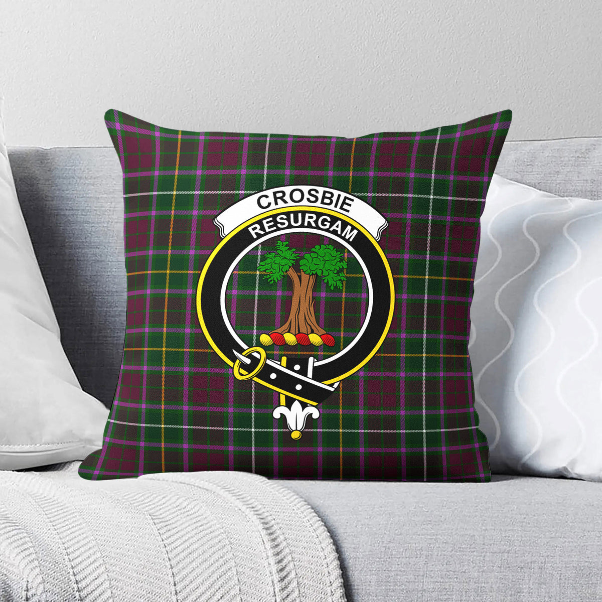 Crosbie Tartan Crest Pillow Cover