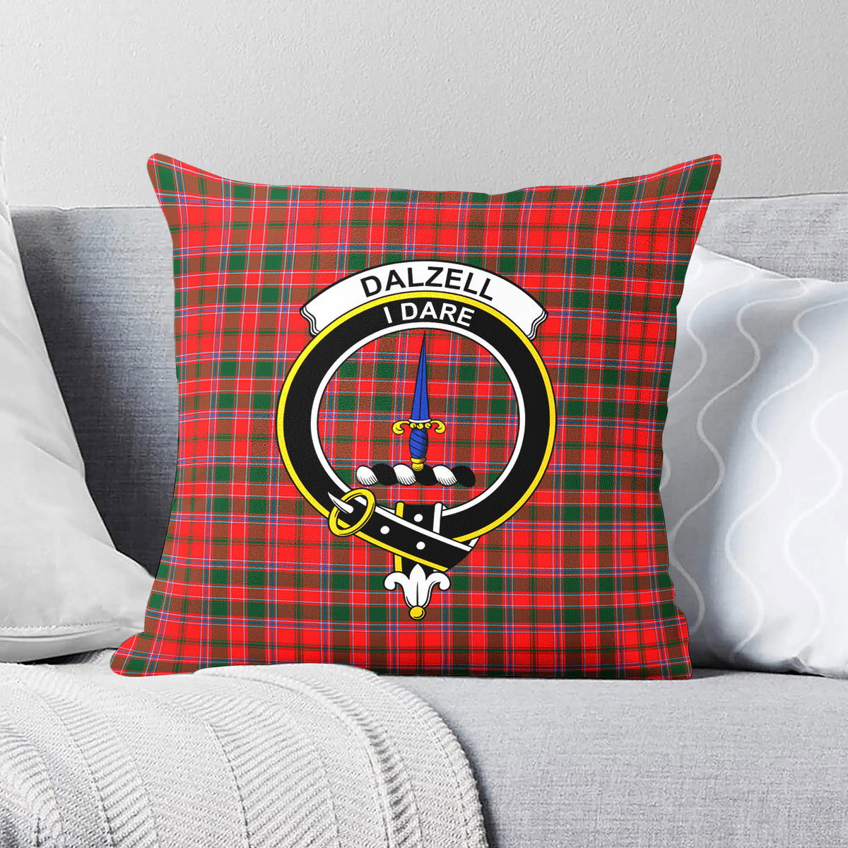 Dalziel Modern Tartan Crest Pillow Cover