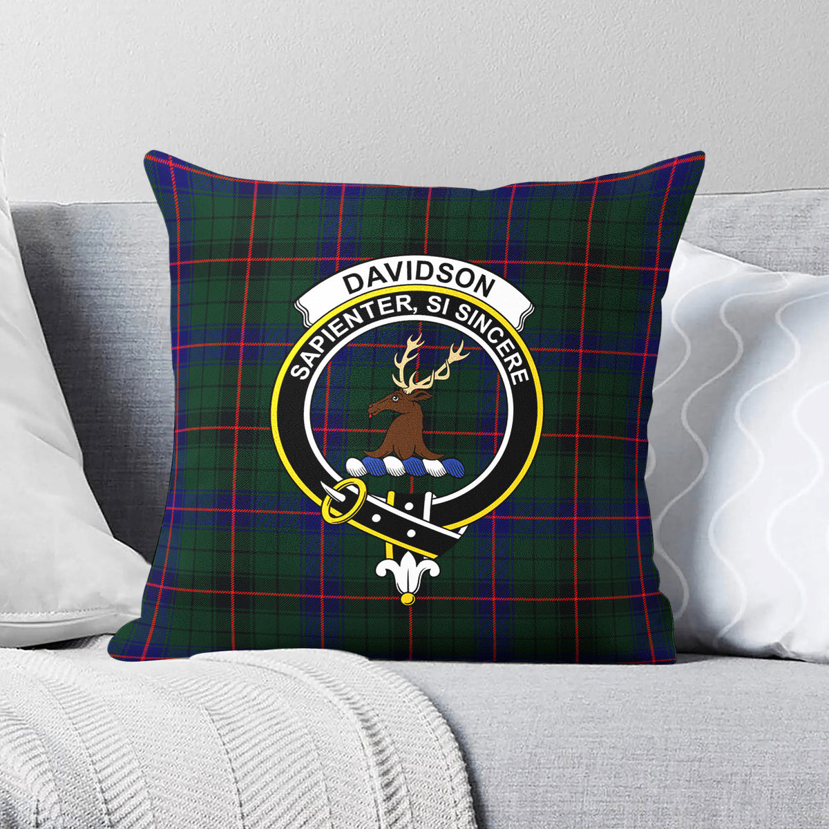 Davidson Modern Tartan Crest Pillow Cover