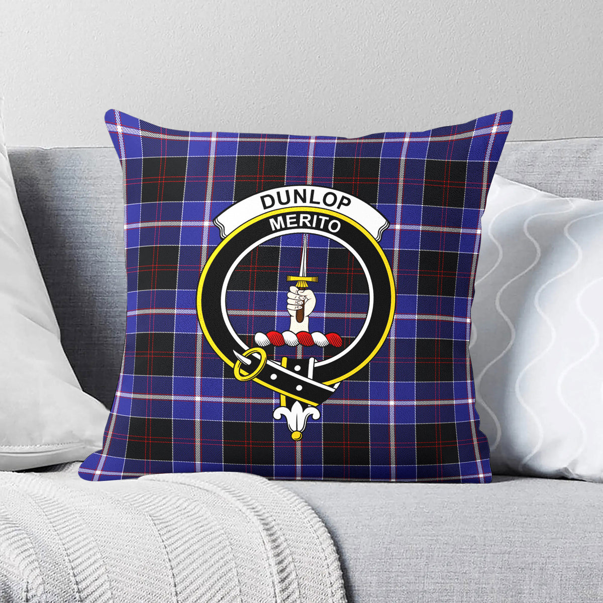 Dunlop Modern Tartan Crest Pillow Cover