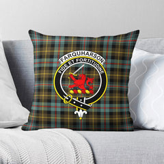 Farquharson Weathered Tartan Crest Pillow Cover