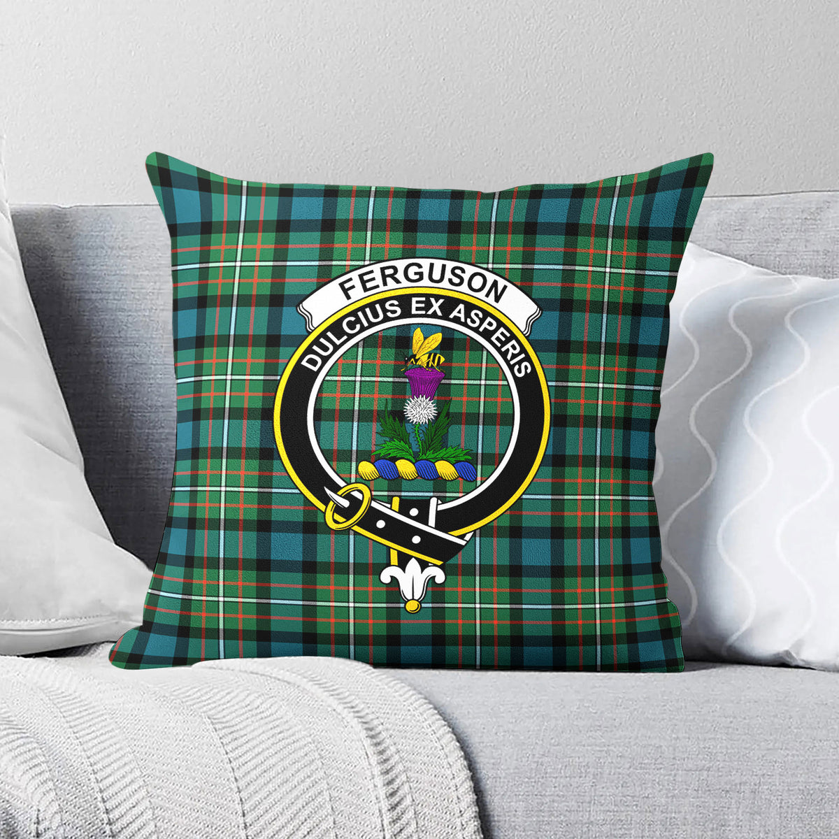 Ferguson Ancient Tartan Crest Pillow Cover