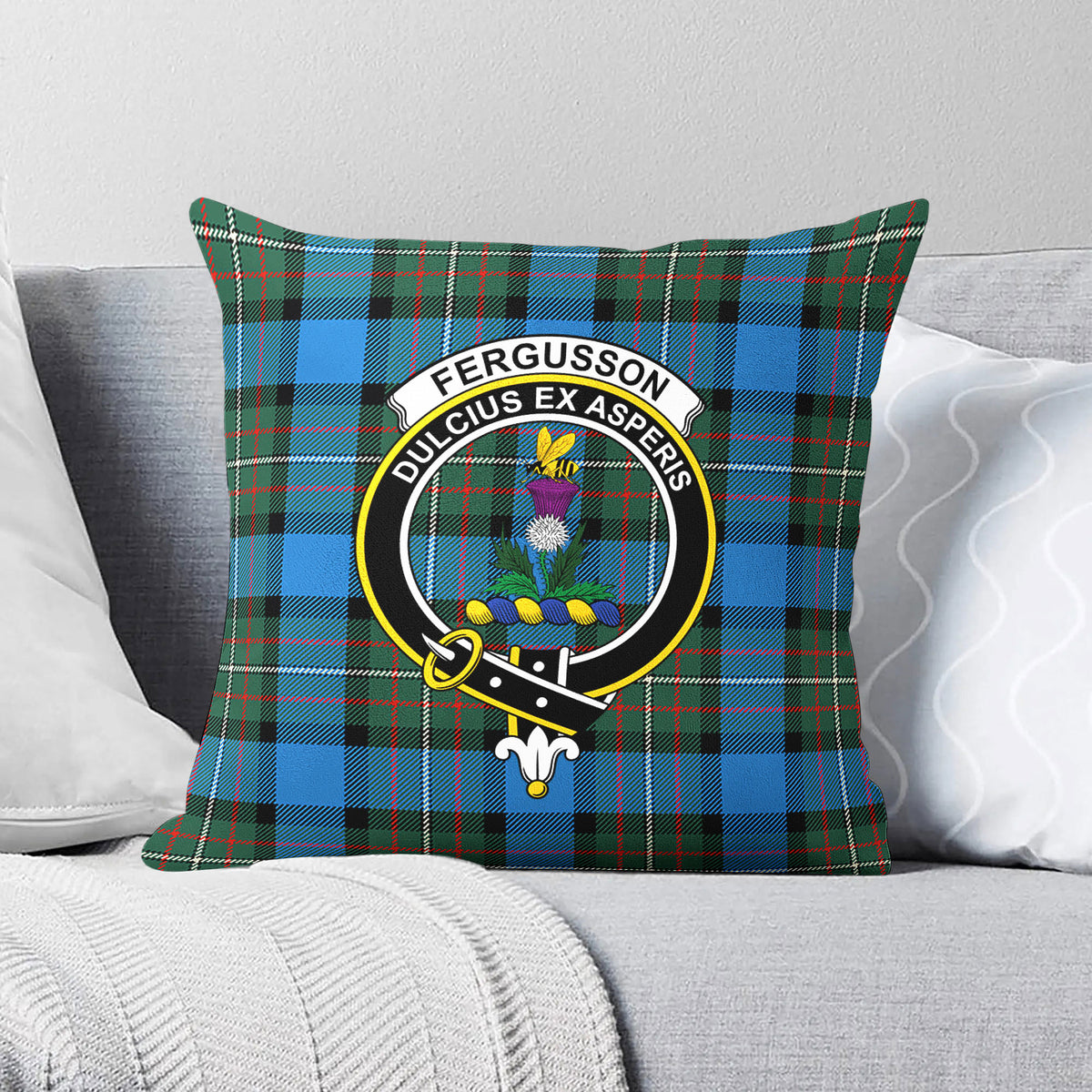 Fergusson Ancient Tartan Crest Pillow Cover