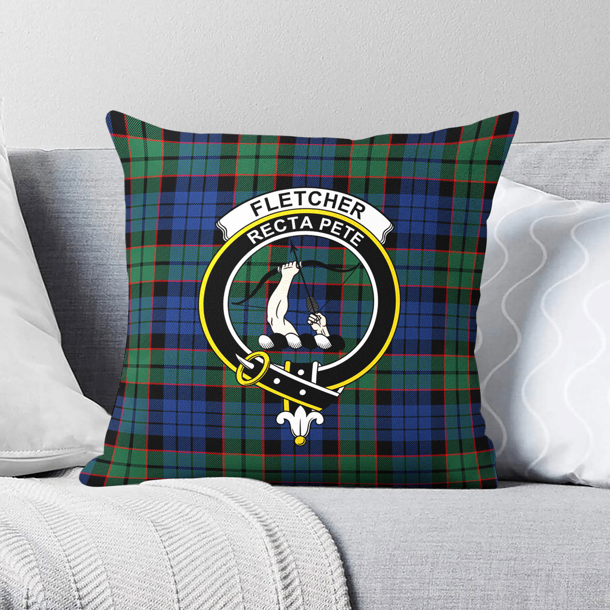 Fletcher Ancient Tartan Crest Pillow Cover