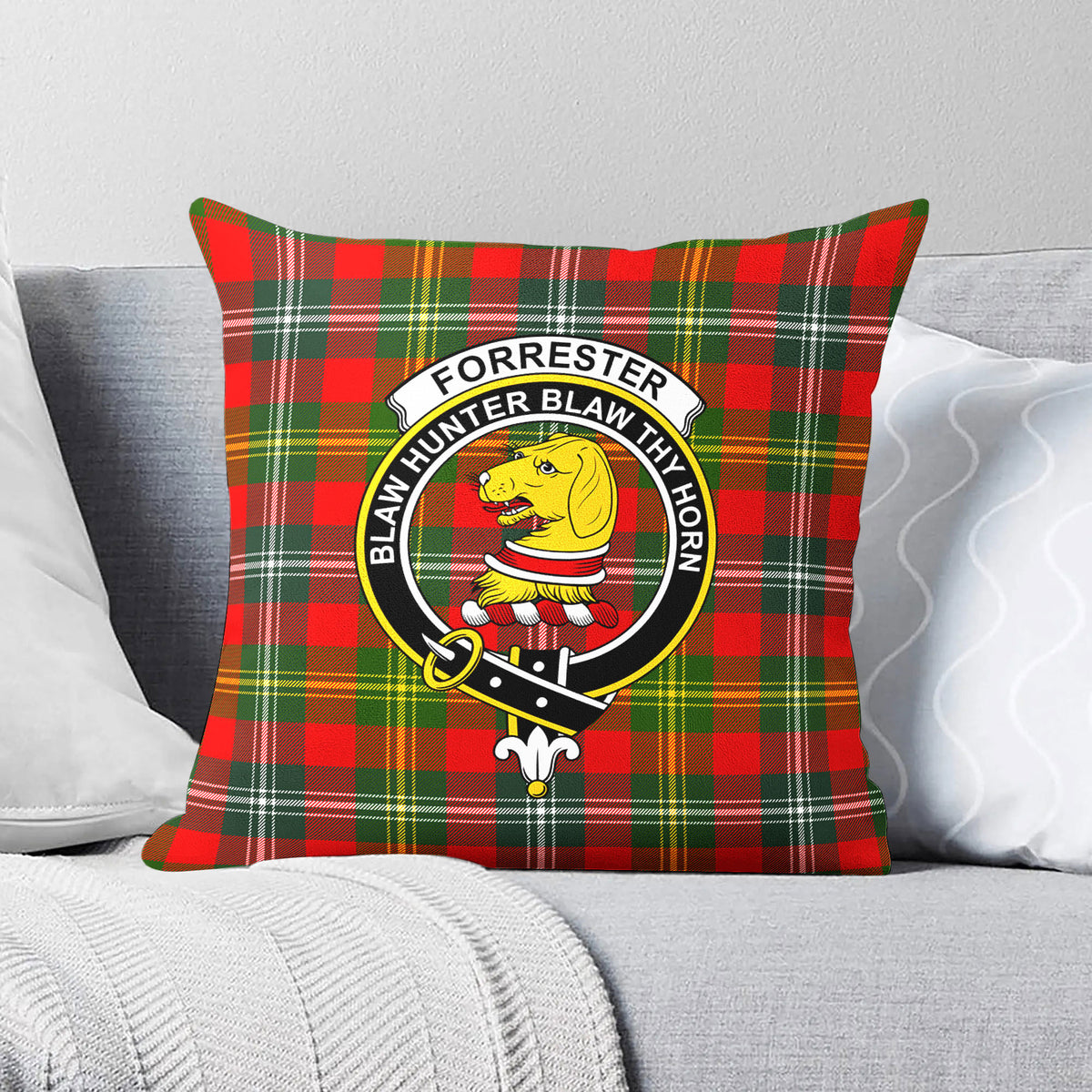 Forrester Tartan Crest Pillow Cover