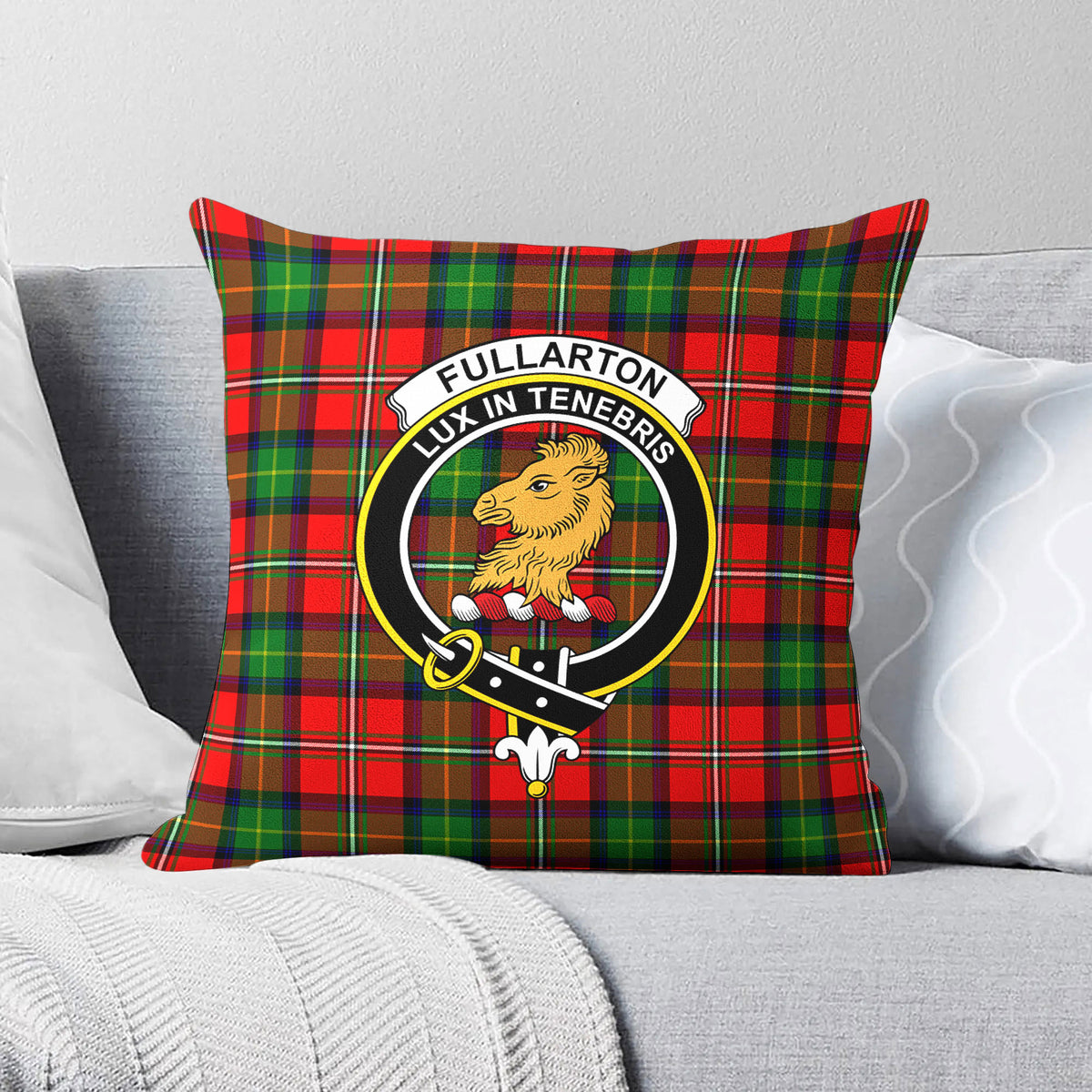 Fullarton Tartan Crest Pillow Cover