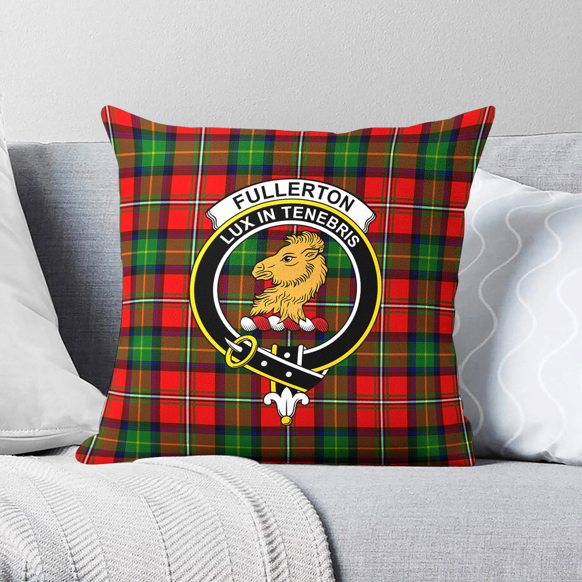 Fullerton Tartan Crest Pillow Cover