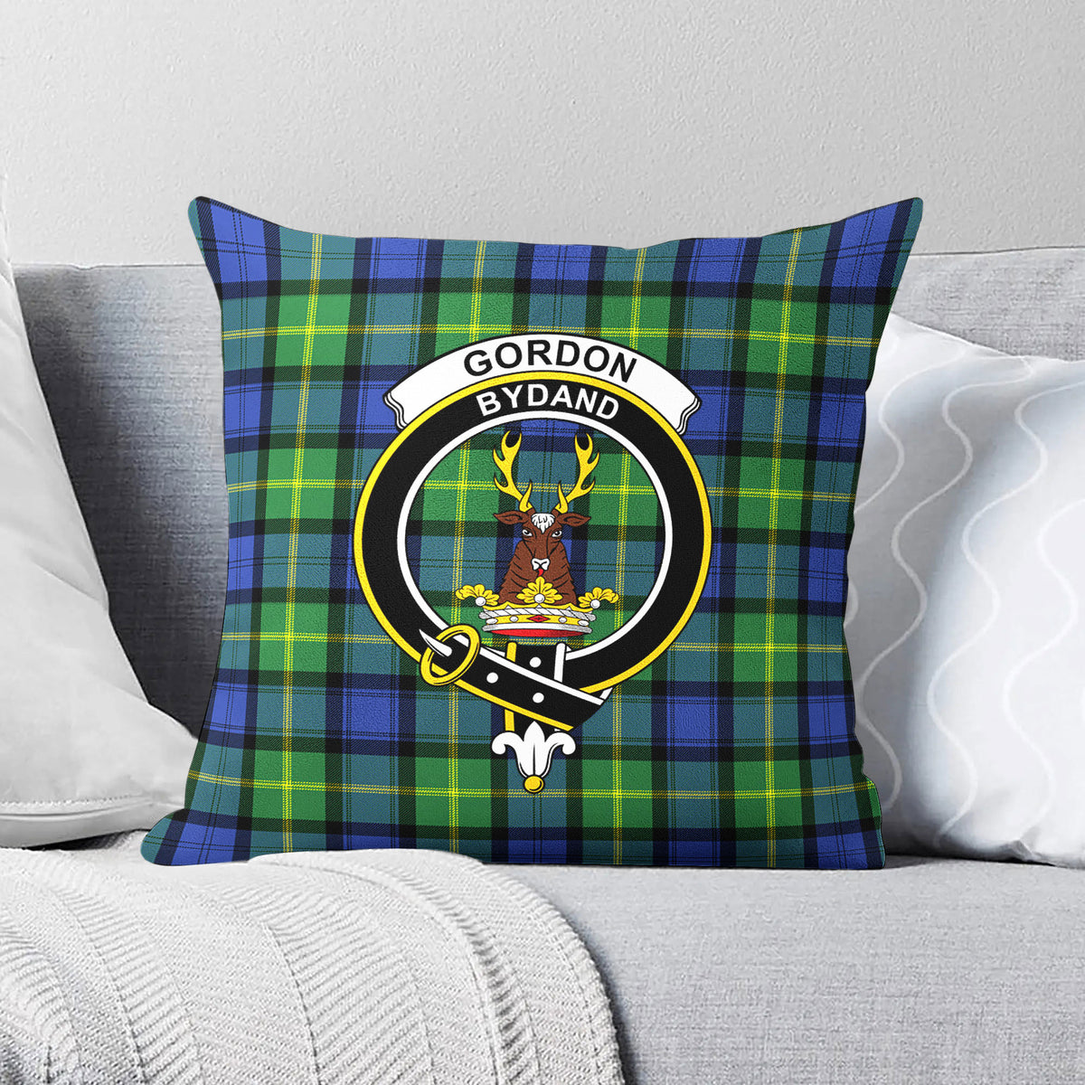 Gordon Old Ancient Tartan Crest Pillow Cover