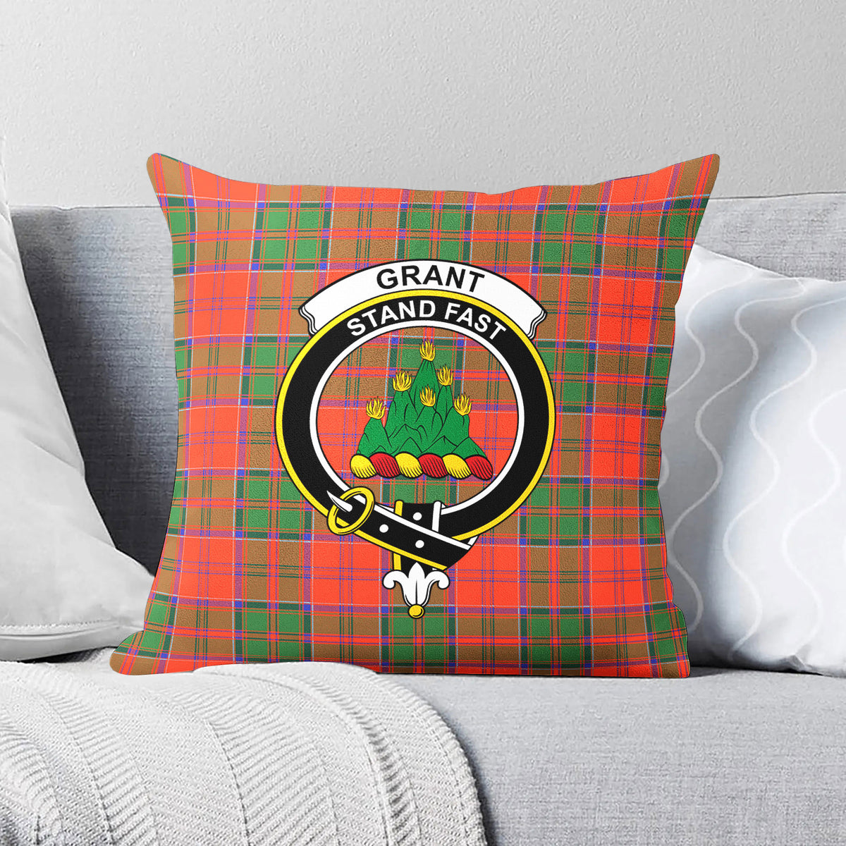 Grant Ancient Tartan Crest Pillow Cover