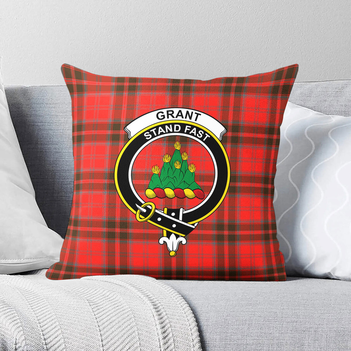 Grant Weathered Tartan Crest Pillow Cover