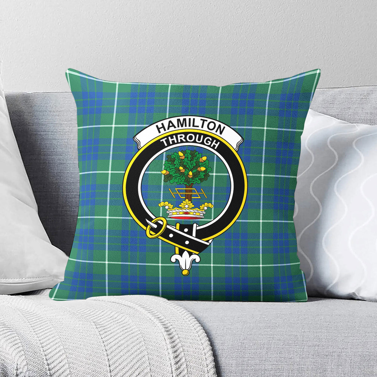 Hamilton Hunting Ancient Tartan Crest Pillow Cover