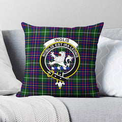 Inglis Modern Tartan Crest Pillow Cover