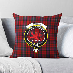 Kelly of Sleat Red Tartan Crest Pillow Cover