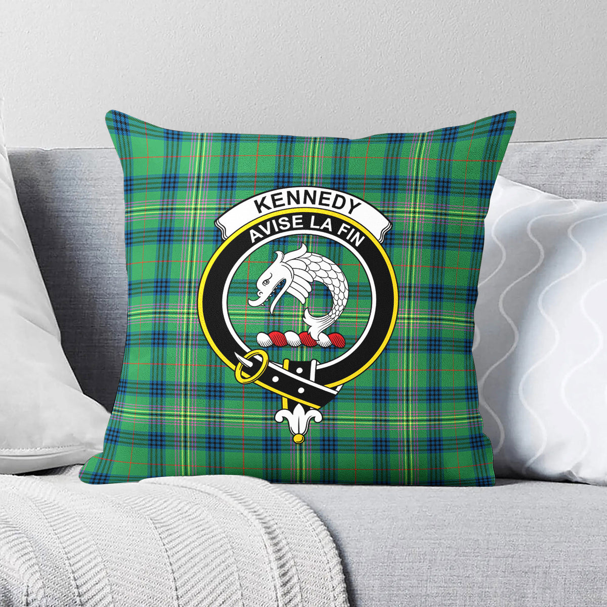 Kennedy Ancient Tartan Crest Pillow Cover