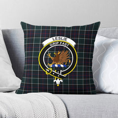 Leslie Hunting Modern Tartan Crest Pillow Cover