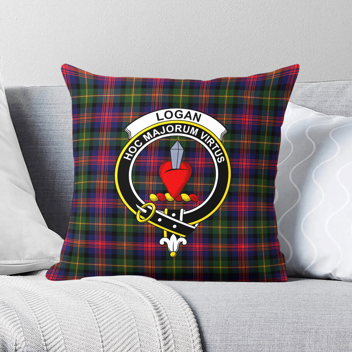 Logan Modern Tartan Crest Pillow Cover