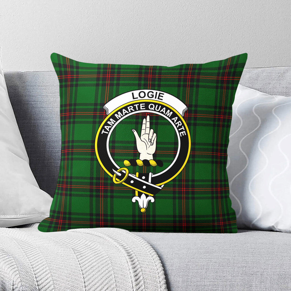 Logie Tartan Crest Pillow Cover