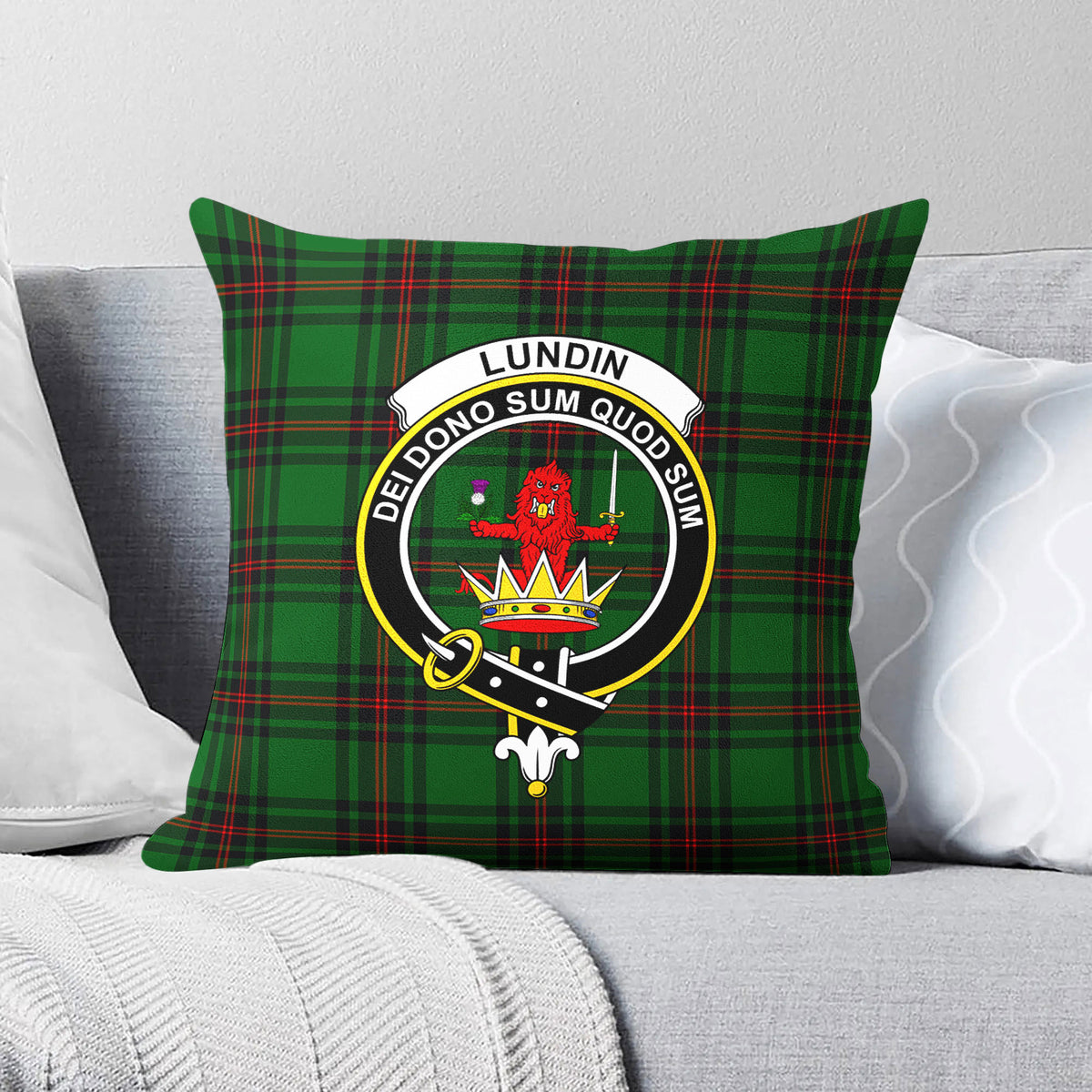 Lundin Tartan Crest Pillow Cover