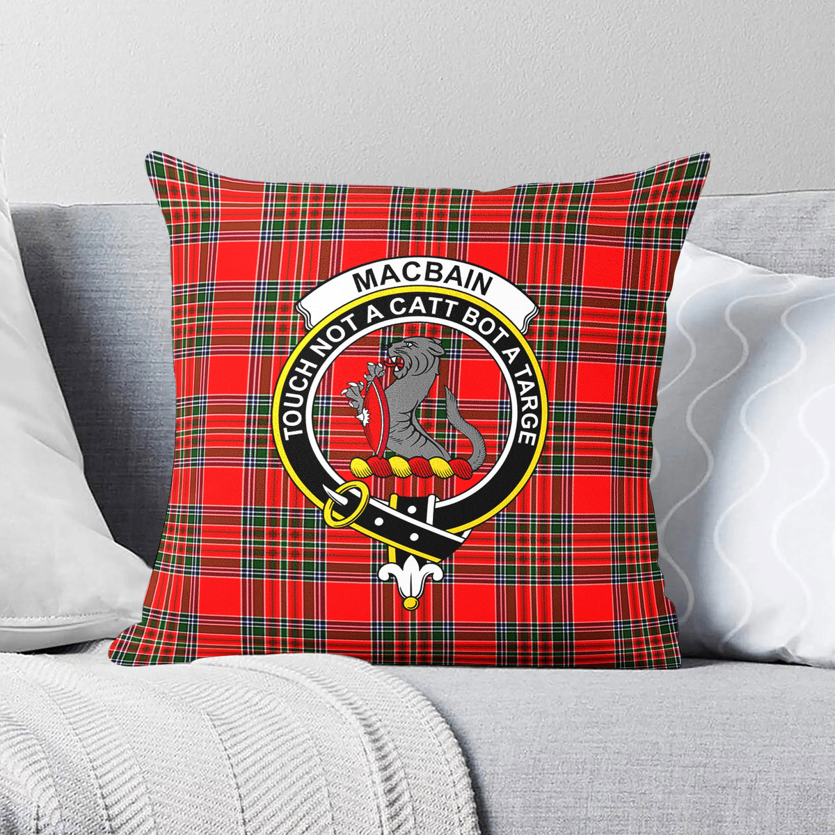 MacBain Tartan Crest Pillow Cover