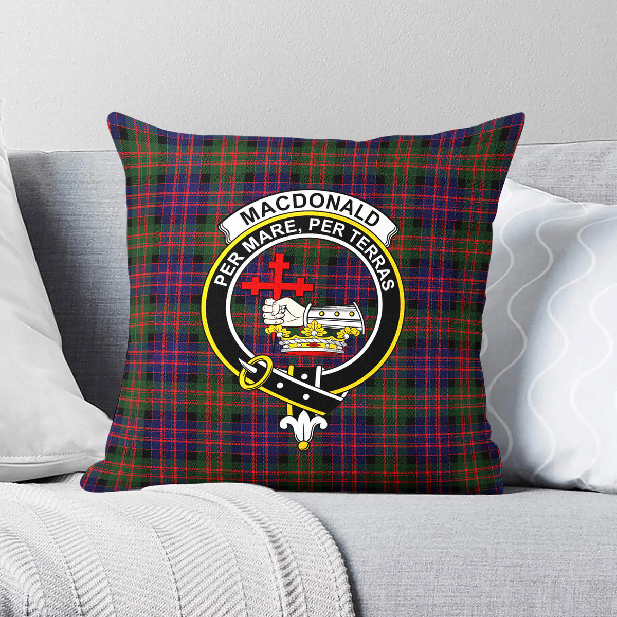 MacDonald Modern Tartan Crest Pillow Cover