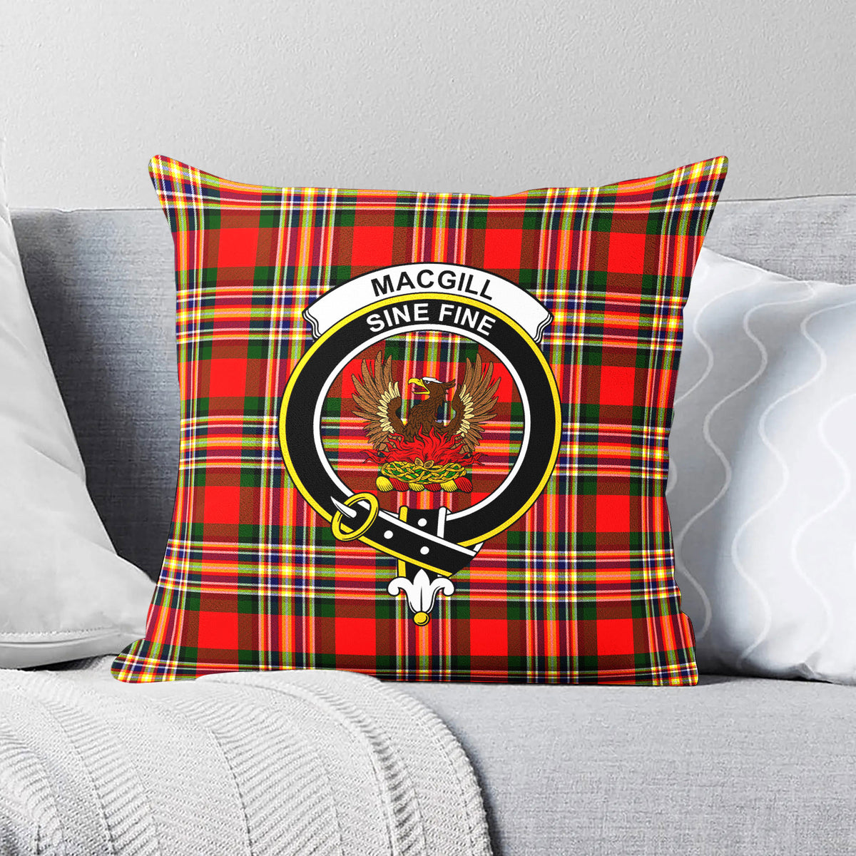 MacGill Modern Tartan Crest Pillow Cover