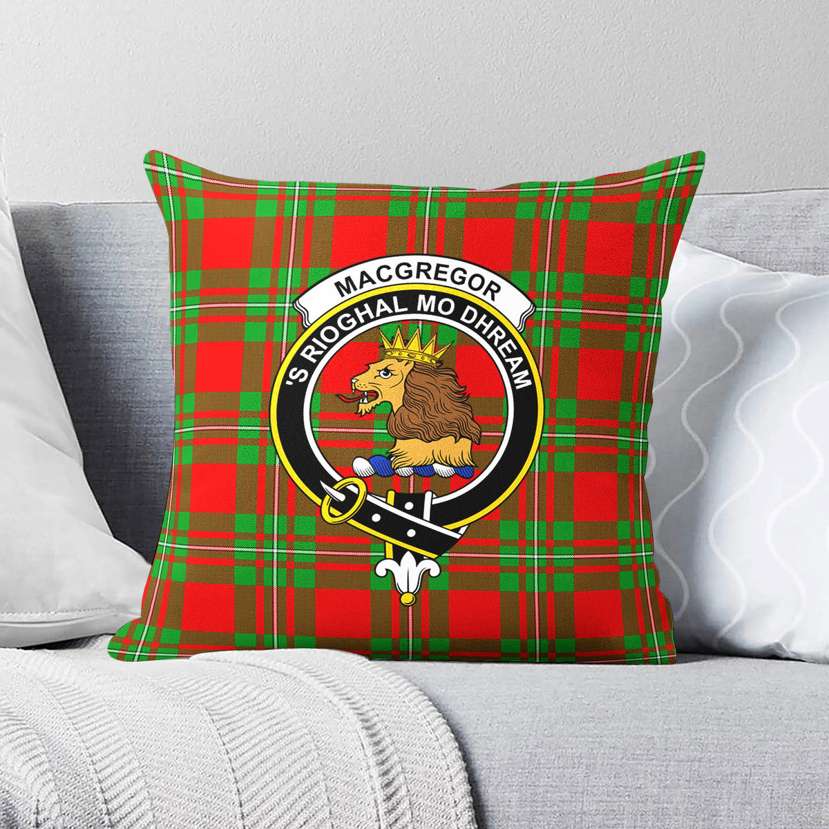 MacGregor Modern Tartan Crest Pillow Cover