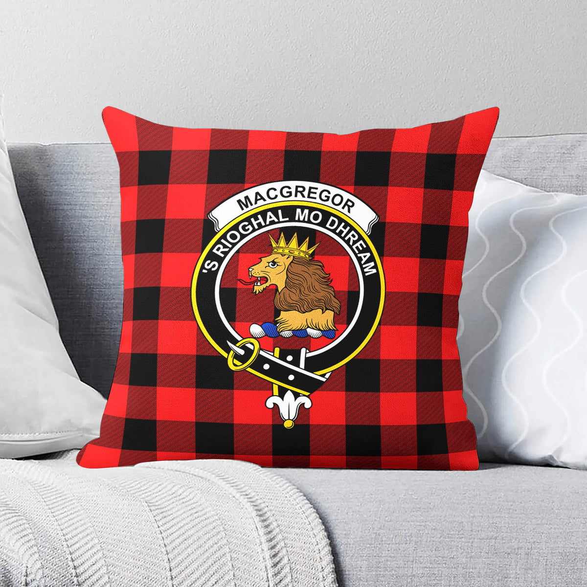 MacGregor Rob Roy Modern Tartan Crest Pillow Cover