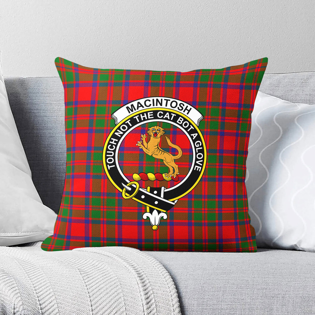 MacIntosh Modern Tartan Crest Pillow Cover