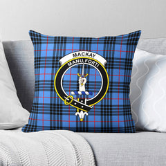 MacKay Blue Tartan Crest Pillow Cover