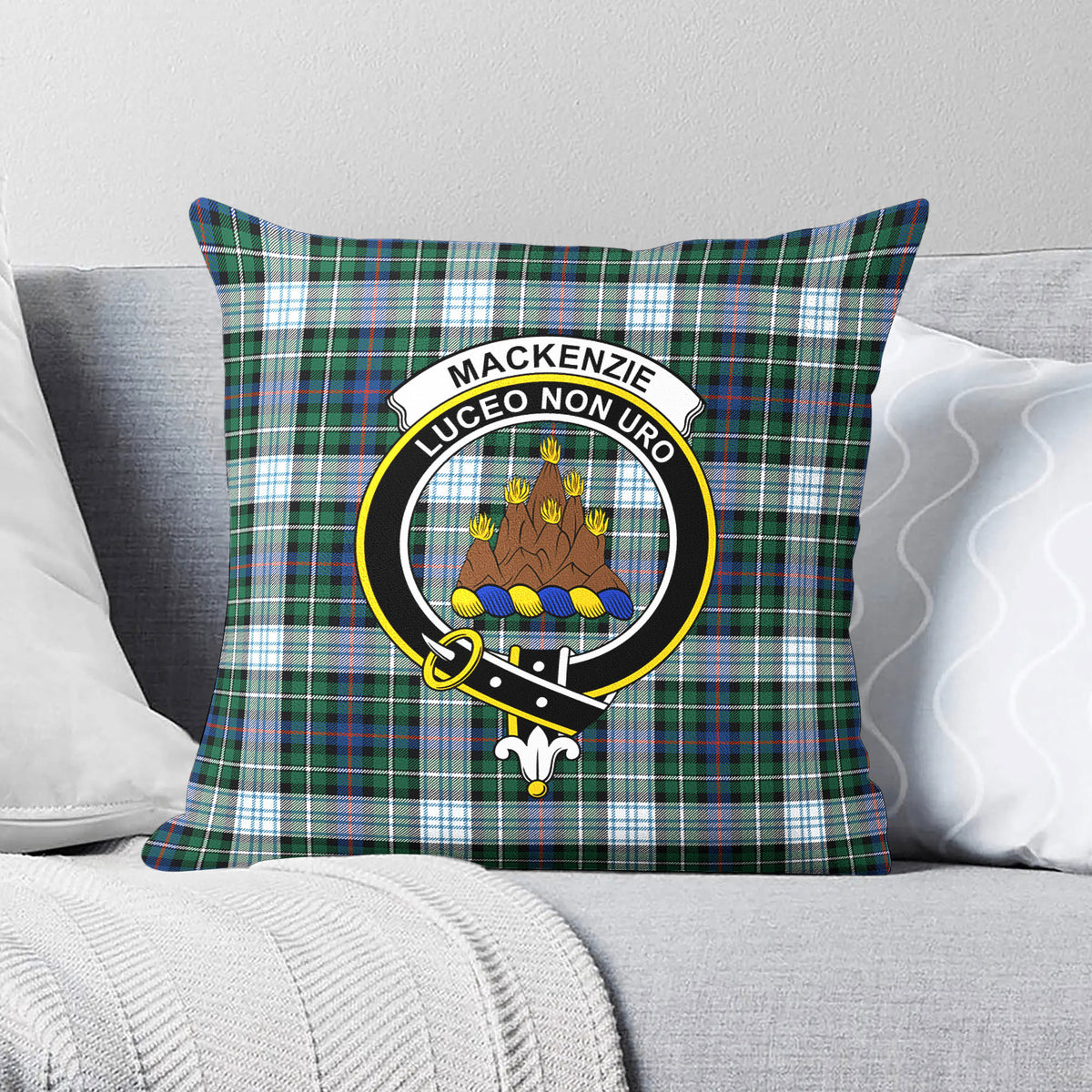 MacKenzie Dress Ancient Tartan Crest Pillow Cover