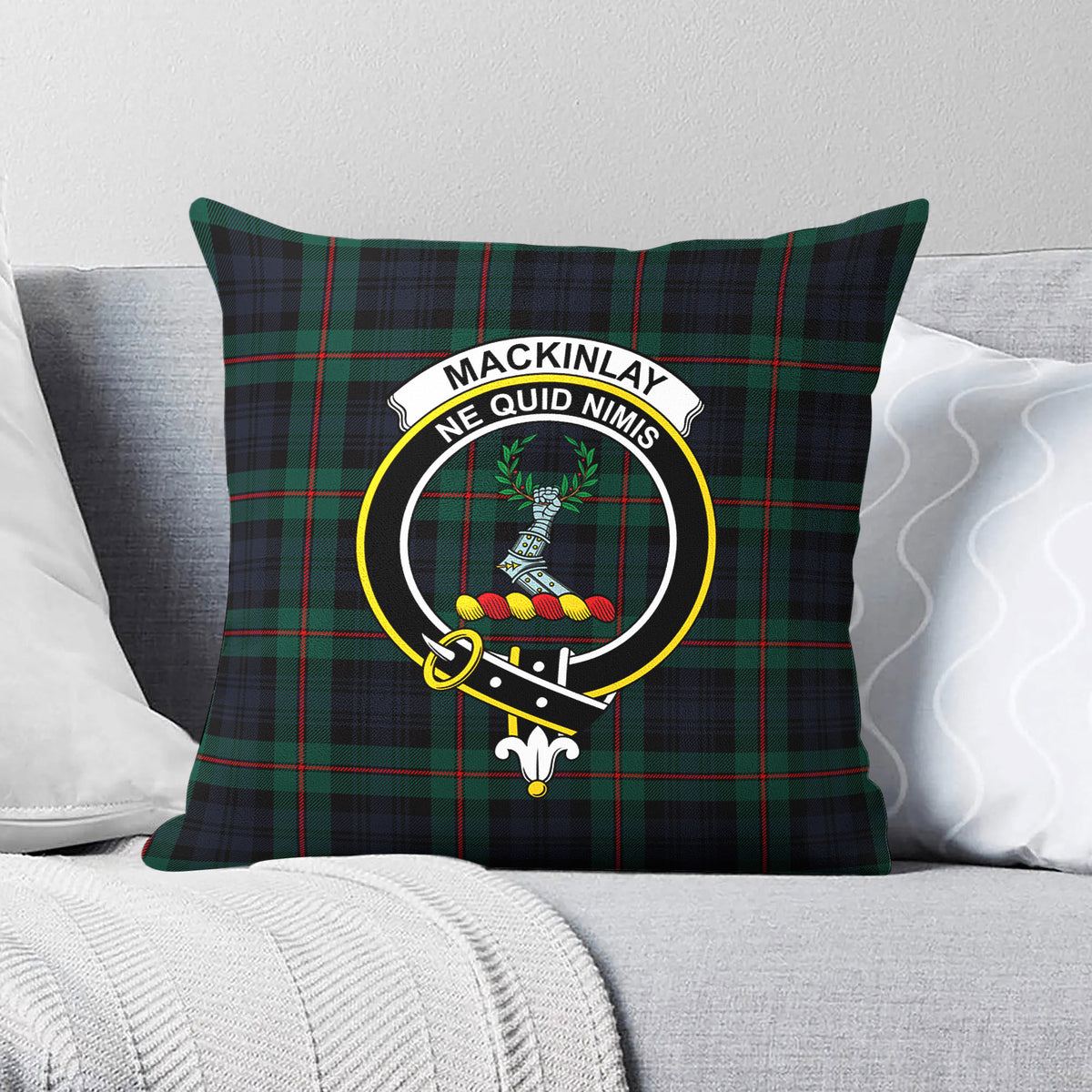 MacKinlay Modern Tartan Crest Pillow Cover