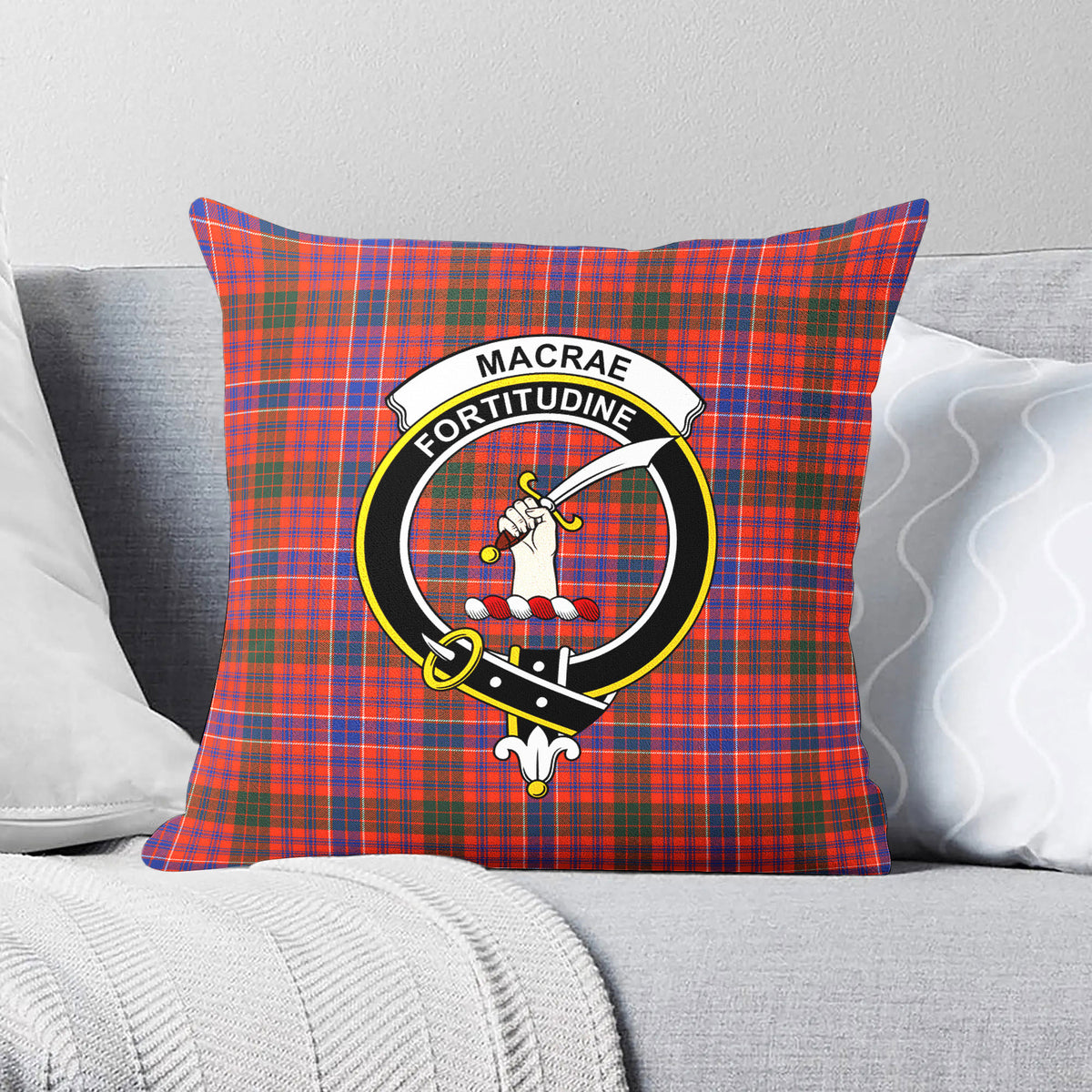 MacRae Ancient Tartan Crest Pillow Cover