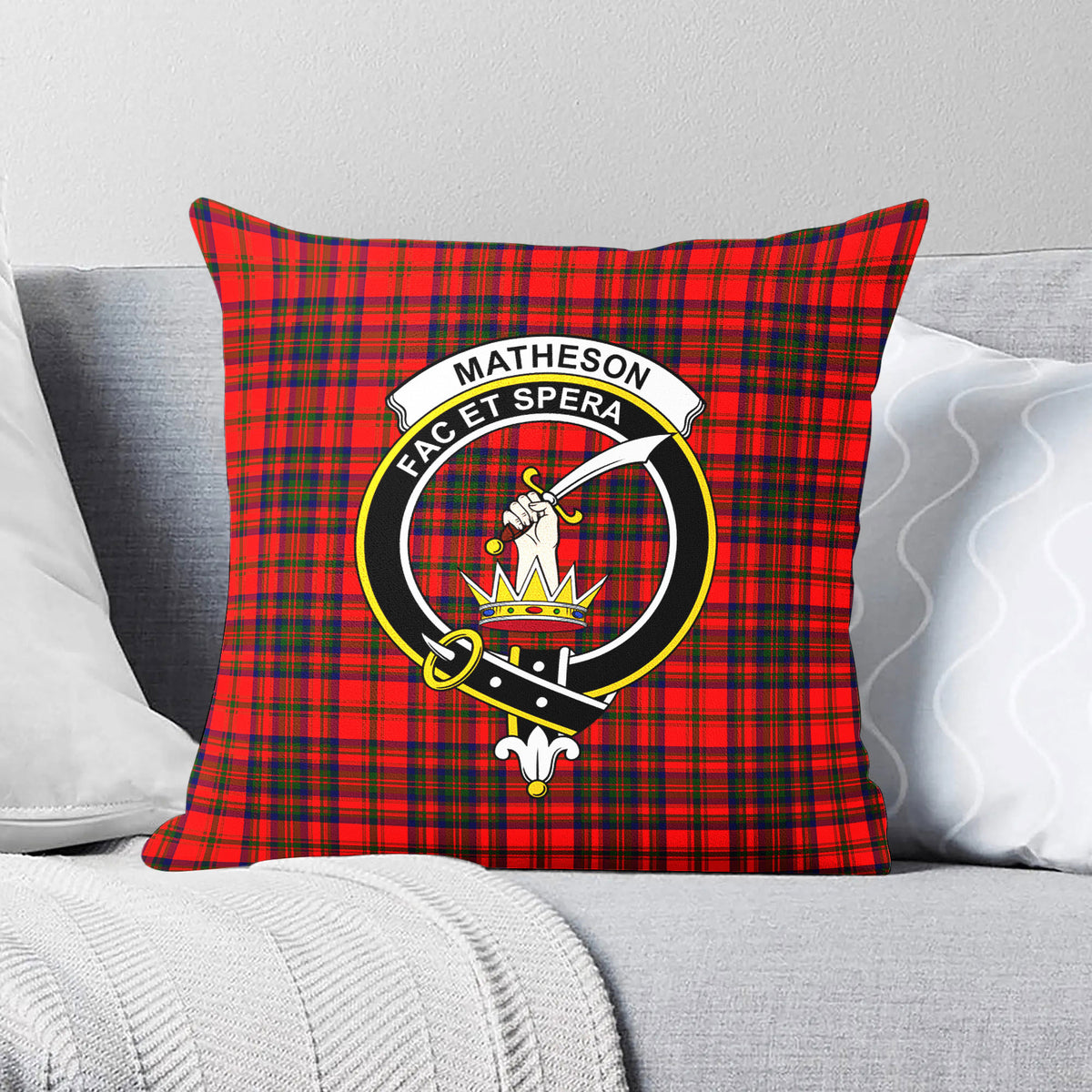 Matheson Modern Tartan Crest Pillow Cover