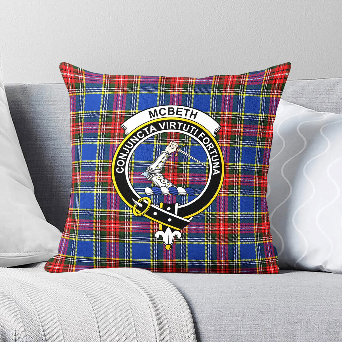 McBeth Modern Tartan Crest Pillow Cover