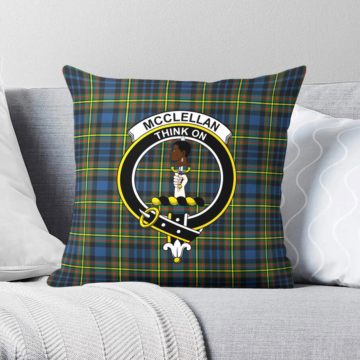 McClellan Ancient Tartan Crest Pillow Cover