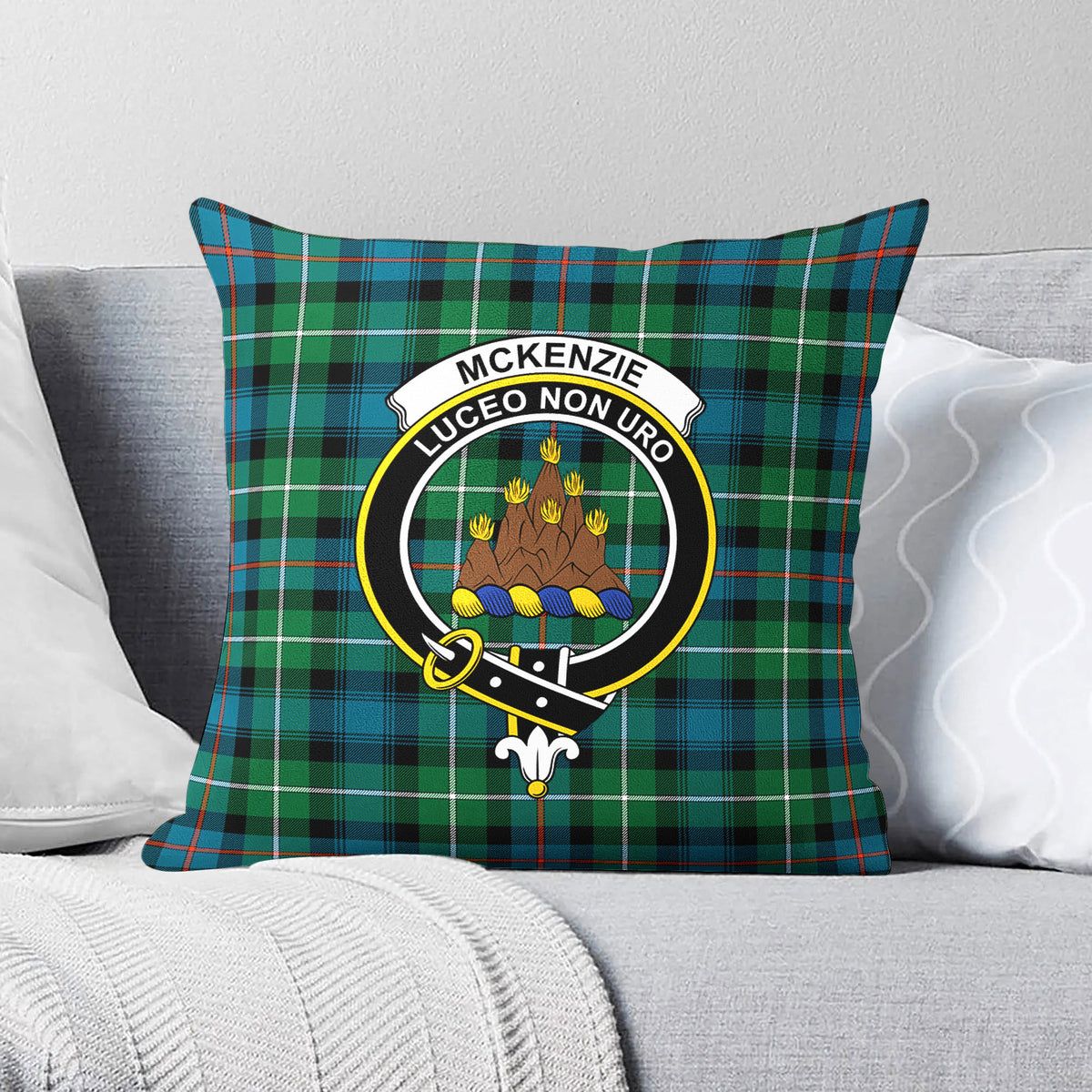 McKenzie Ancient Tartan Crest Pillow Cover