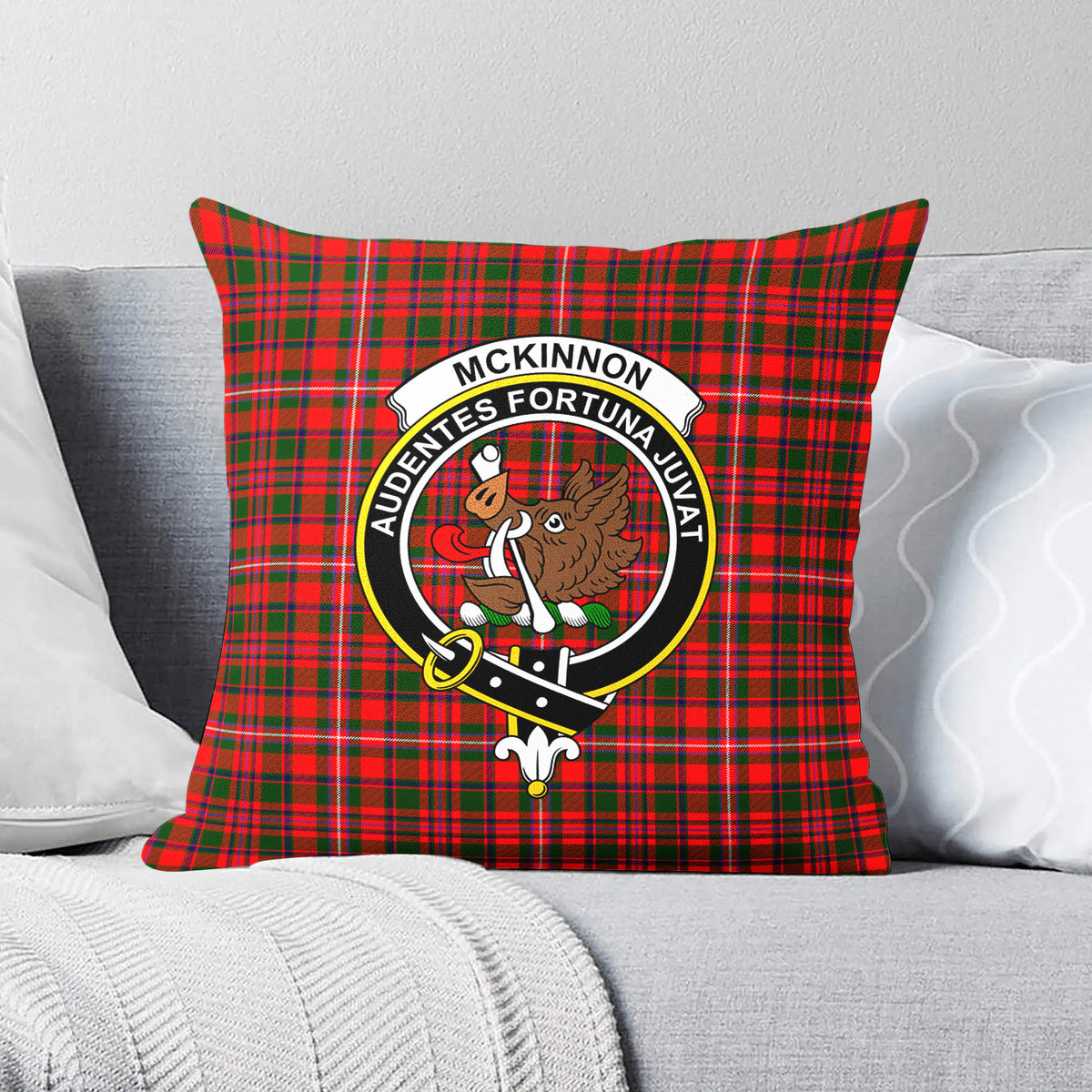 McKinnon Modern Tartan Crest Pillow Cover