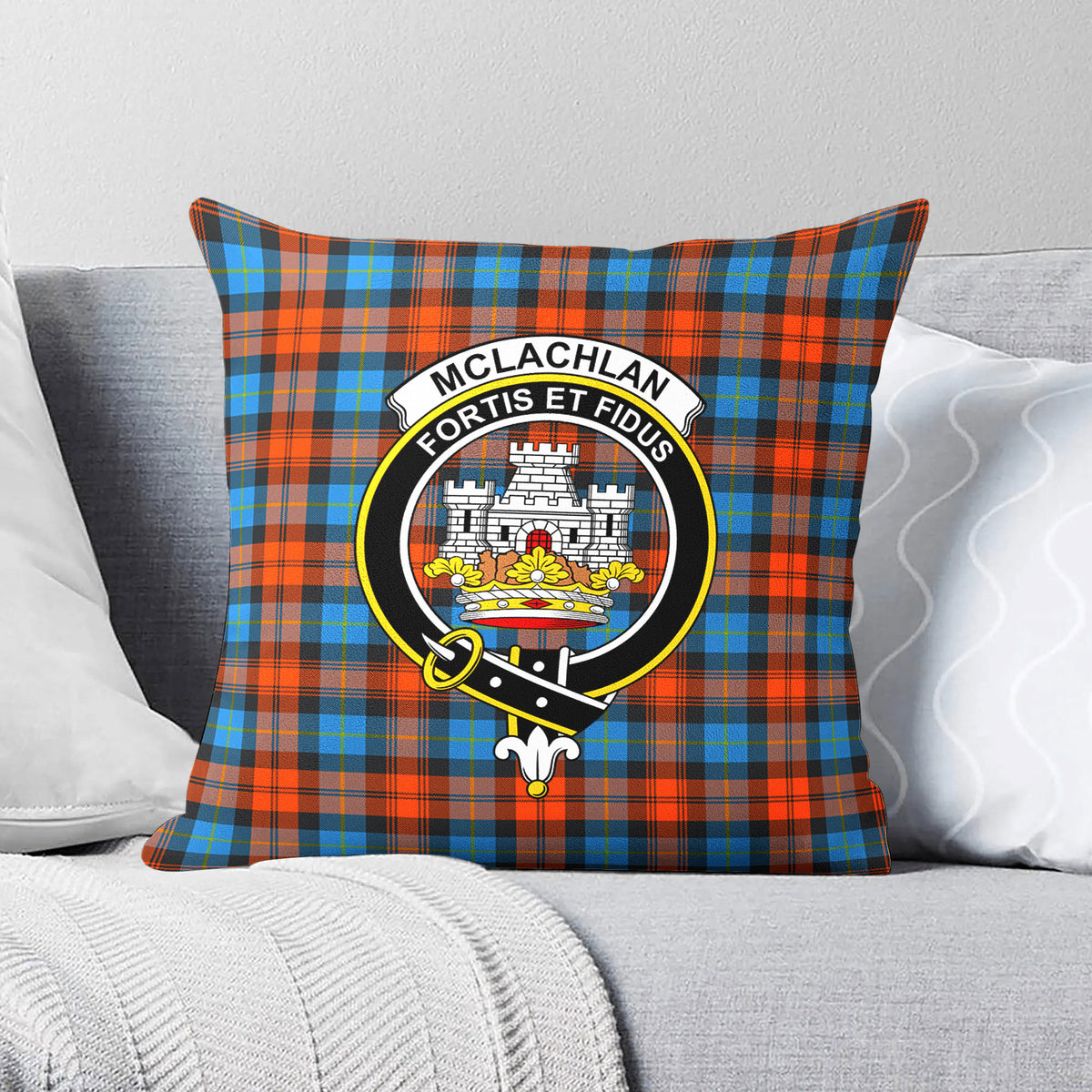 McLachlan Ancient Tartan Crest Pillow Cover