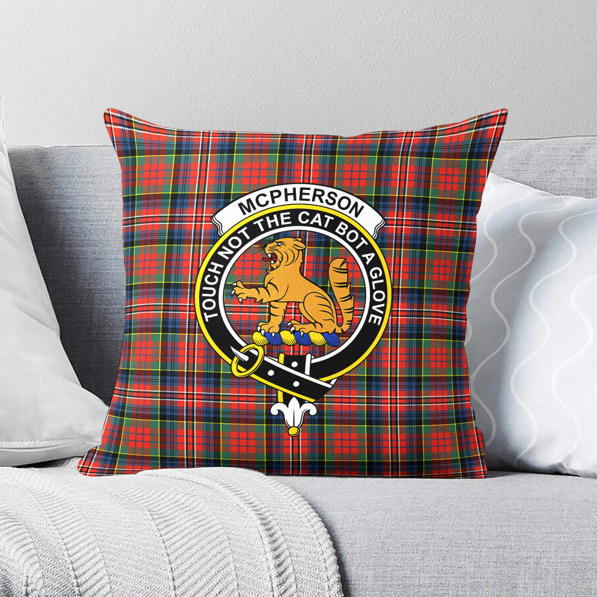 McPherson Ancient Tartan Crest Pillow Cover