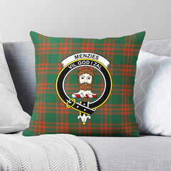 Menzies Green Ancient Tartan Crest Pillow Cover