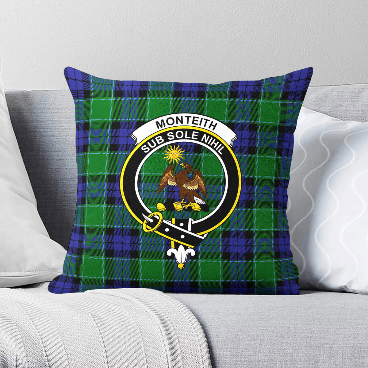 Monteith Tartan Crest Pillow Cover