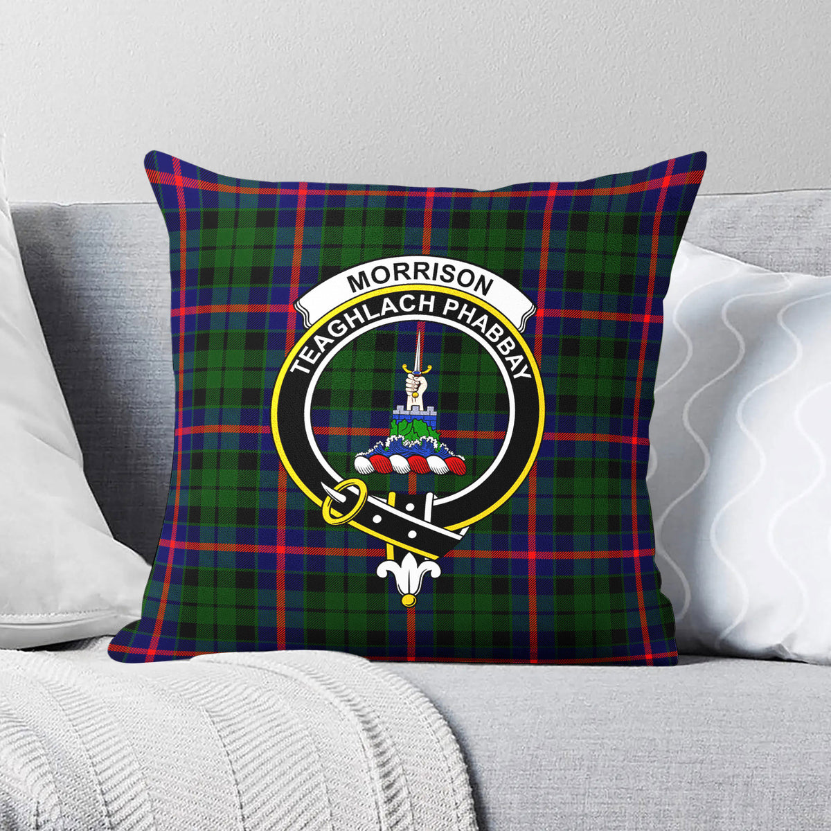 Morrison Modern Tartan Crest Pillow Cover