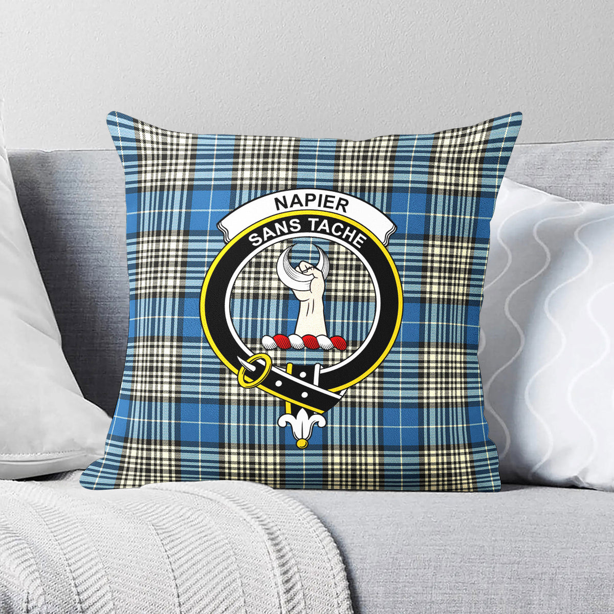 Napier Ancient Tartan Crest Pillow Cover