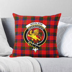 Nicolson Modern Tartan Crest Pillow Cover