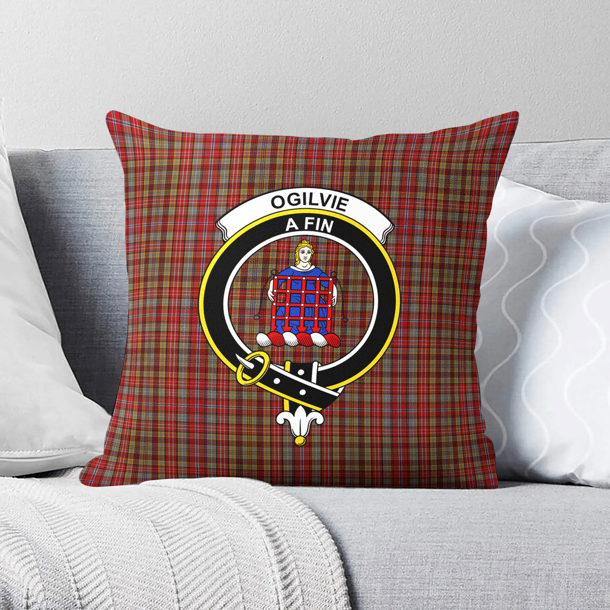 Ogilvie Tartan Crest Pillow Cover