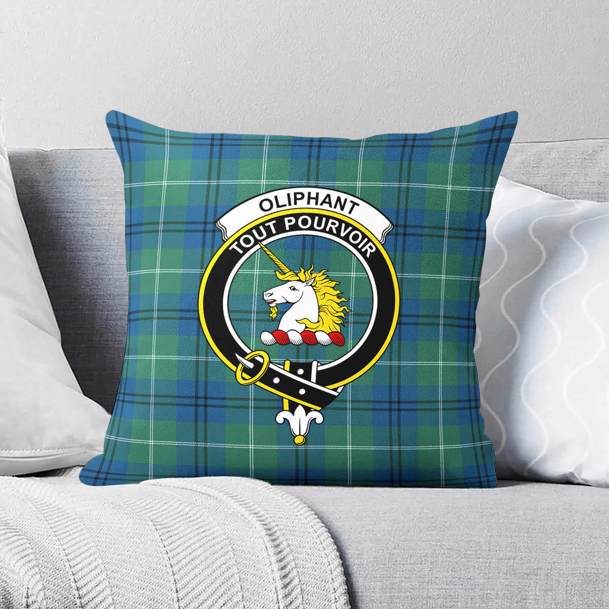 Oliphant Ancient Tartan Crest Pillow Cover