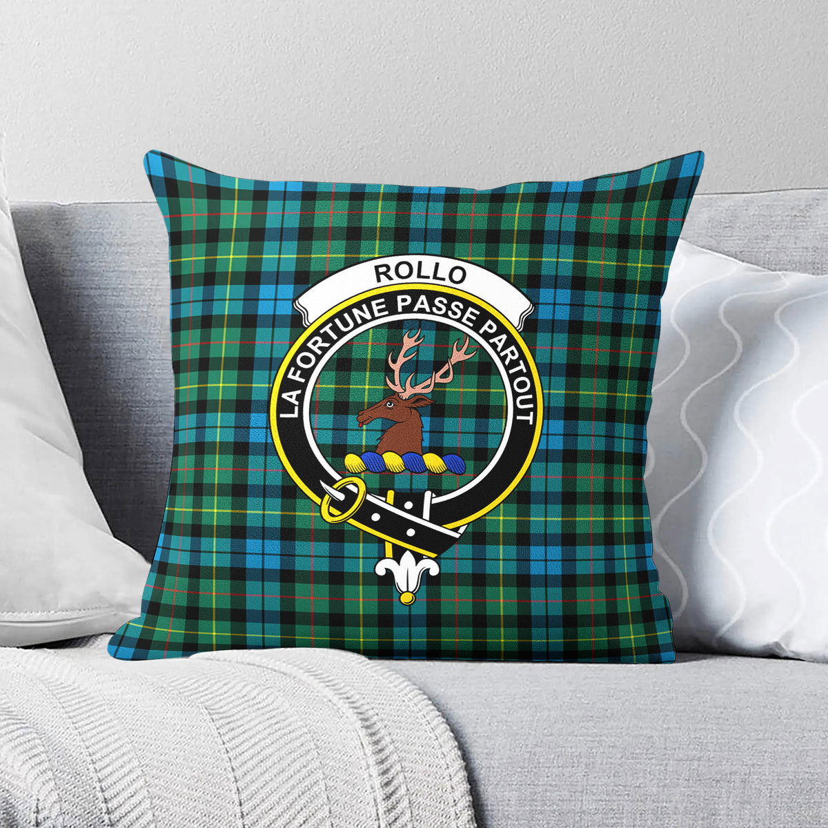 Rollo Ancient Tartan Crest Pillow Cover